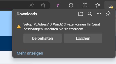 Trotzdem beibehalten auswählen